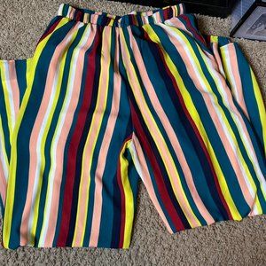 FOREVER 21 STRIPED WIDE LEG PANTS